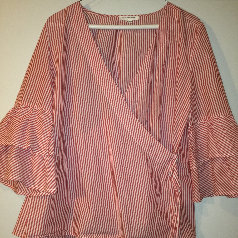 Red & White beachlunchlounge Striped Top - Picture 1 of 3